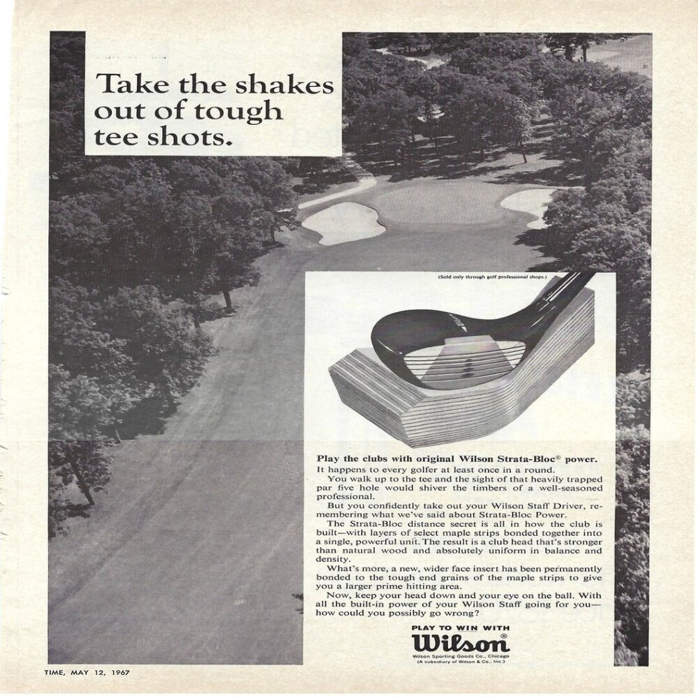 1967 Wilson Strata-Bloc Power Golf Club Vintage Magazine Print Ad/Poster